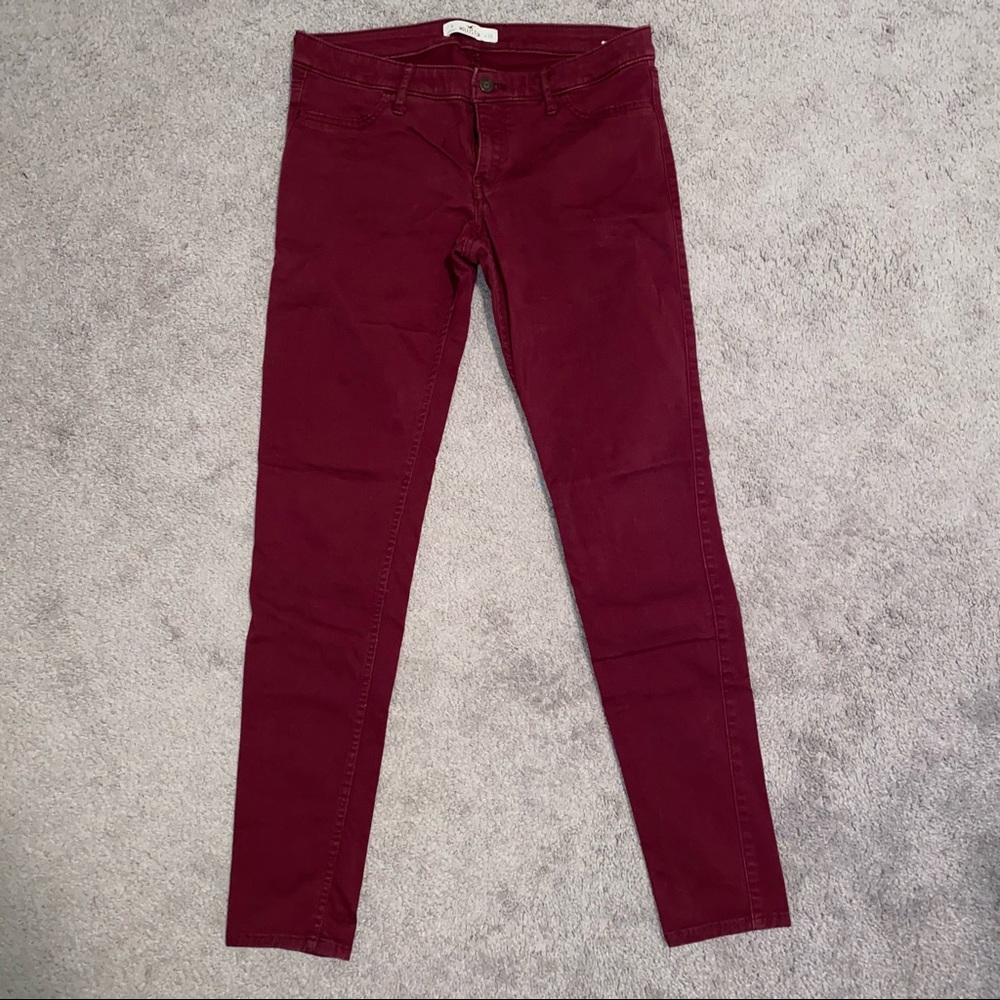 Hollister Burgundy Colored Skinny Jeans